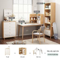 Kệ để đồ kệ sách phong cách Bắc Âu nhiều tầng FULL HẬU lắp ghép dễ dàng gỗ MDF phủ Melamine hiện đại, chống mối mọt 5