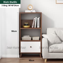 Kệ để đồ kệ sách phong cách Bắc Âu nhiều tầng FULL HẬU lắp ghép dễ dàng gỗ MDF phủ Melamine hiện đại, chống mối mọt 8
