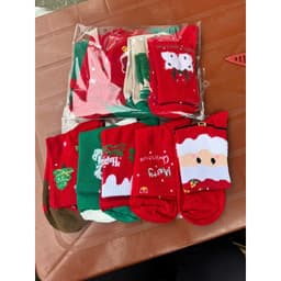 T17 SET 5 đôi tất cổ cao họa tiết giáng sinh Cho Mẹ và Bé , vớ đẹp thêu hình noel cổ cao 5