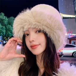 Mũ lông nữ Mũ len lông Mông Cổ Nón beret phủ lông nhân tạo giữ ấm phong cách Mông Cổ dày dặn thời trang MU112 SLEEPY 8