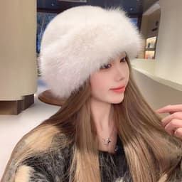 Mũ lông nữ Mũ len lông Mông Cổ Nón beret phủ lông nhân tạo giữ ấm phong cách Mông Cổ dày dặn thời trang MU112 SLEEPY 6
