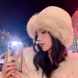 Mũ lông nữ Mũ len lông Mông Cổ Nón beret phủ lông nhân tạo giữ ấm phong cách Mông Cổ dày dặn thời trang MU112 SLEEPY 2