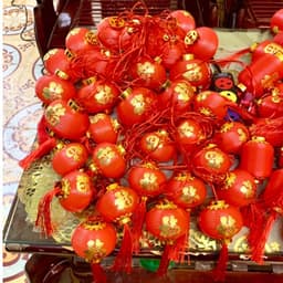 Dây đèn lồng đỏ treo trang trí dài 5M loại 16 Quả 8Cm 7