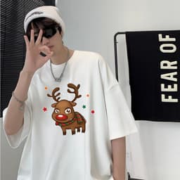 Áo thun giáng sinh Noel Tuần lộc tay lỡ form rộng nam nữ unisex 1