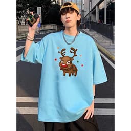 Áo thun giáng sinh Noel Tuần lộc tay lỡ form rộng nam nữ unisex 8