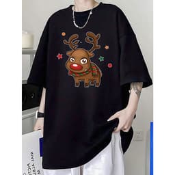 Áo thun giáng sinh Noel Tuần lộc tay lỡ form rộng nam nữ unisex 2