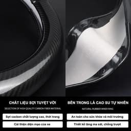 Bọc Da Vô Lăng - Bọc Vô Lăng Cacbon [CAO CẤP] Vừa Cho Xe 4 Chỗ, 7 Chỗ Full Logo Các Hãng Xe 9