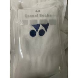 Tất Yonex cầu lông tennis dày dặn, êm chân, Logo Thêu Xanh, Trắng 5