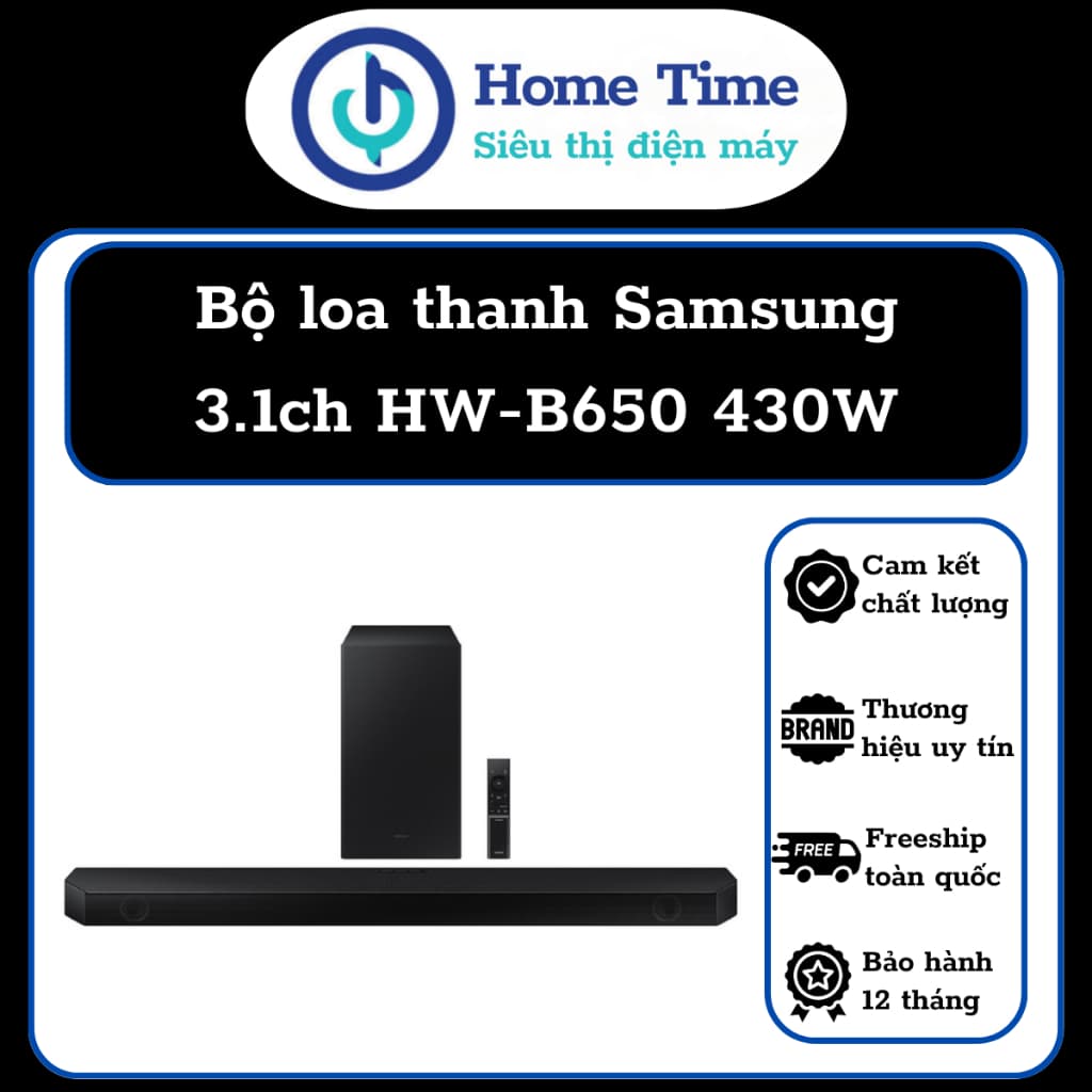 Loa thanh Samsung HW-B650 - Công suất 430W - Hàng mới Full Box 100% - Có kích hoạt bảo hành điện tử - Bảo hành tại nhà