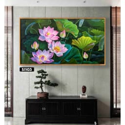 Tranh Hoa Sen, Tranh Liên Hoa, BST "Tinh Hoa Sen" Tranh decal PVC bóc dán Tường  5