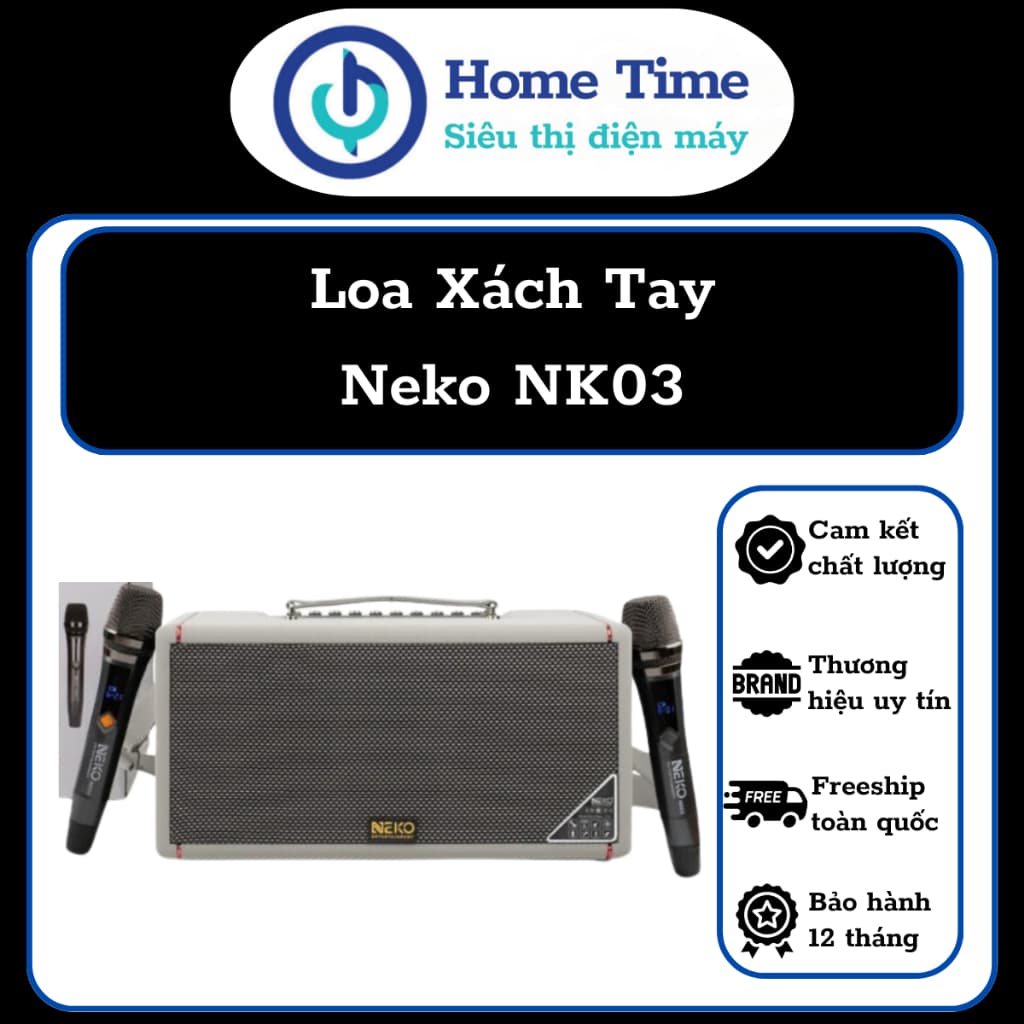 Loa xách tay, loa di động cao cấp NEKO NK03 MusicBox (Hàng chính hãng nhập khẩu nguyên chiếc, Model 2025)