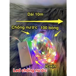 Dây Đèn Led Hạt Gạo 20 Mét Chống Nước IP65 Nhiều Chế Độ Nháy Trang Trí Noel Tết 6