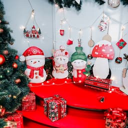 Set Người tuyết xinh xỉu trang trí Noel bằng gỗ loại dày 5mm size 35-50 , Phụ kiện trang trí cây thông Noel, giáng sinh 2