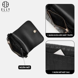 [Tặng hộp 20.10] Túi xách nữ thời trang ELLY EL344 túi đeo chéo đeo vai da tổng hợp cao cấp chính hãng 6