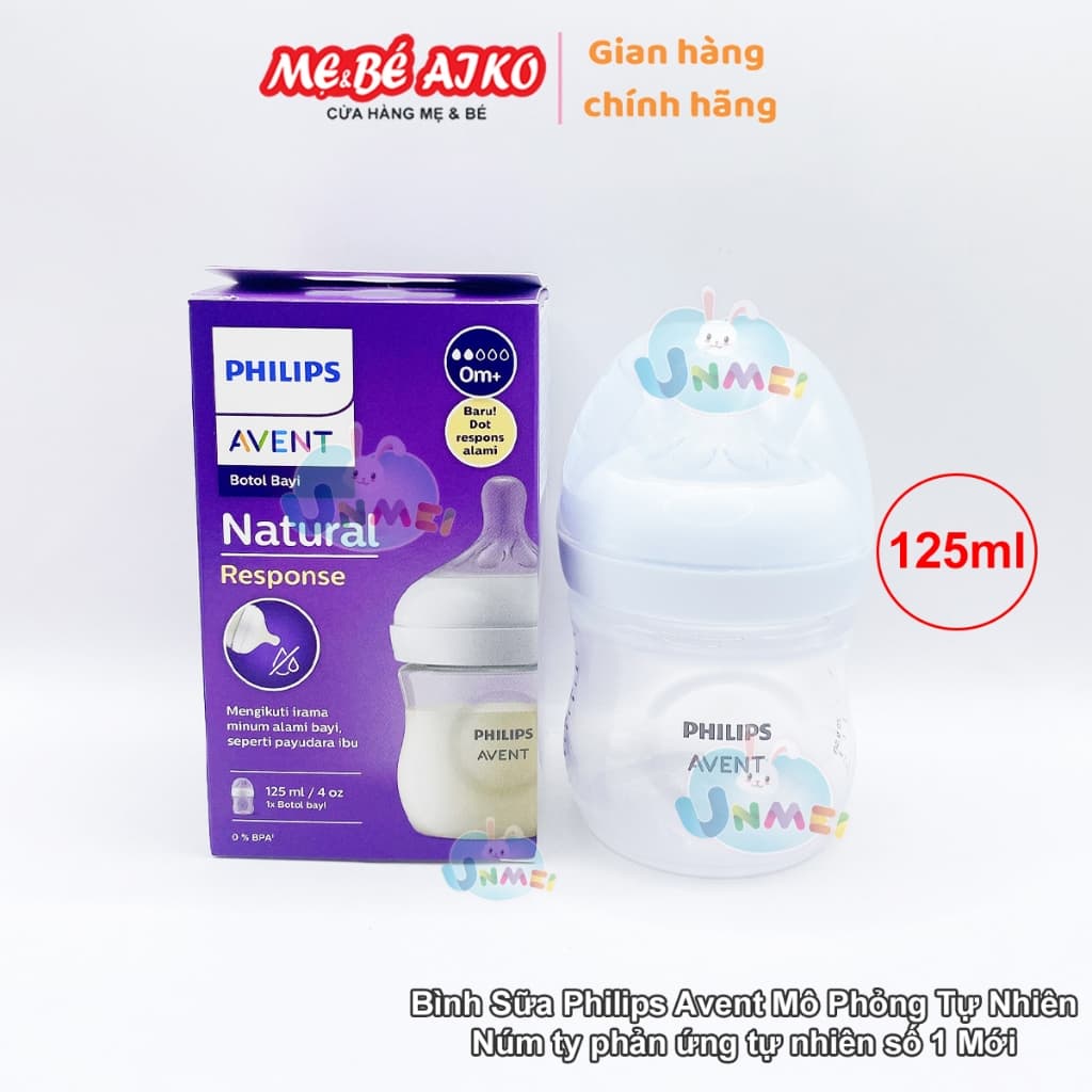 (Chính Hãng Avent) Bình sữa Philips Avent bằng nhựa mô phỏng tự nhiên không có BPA Bình Đơn 125/260/330ml