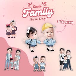 In chibi gia đình, chibi 2 anh em, chị em 1