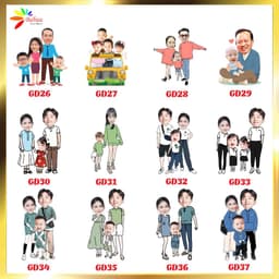 In chibi gia đình, chibi 2 anh em, chị em 7