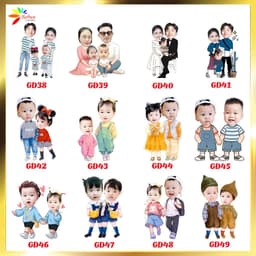 In chibi gia đình, chibi 2 anh em, chị em 8