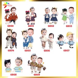 In chibi gia đình, chibi 2 anh em, chị em 9