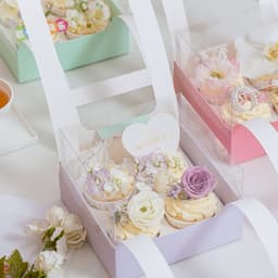 [THANH  LÝ] 10 Hộp 4 ô Quai Xách Kèm Nơ đựng bánh, hũ yến sào, quà tặng 4
