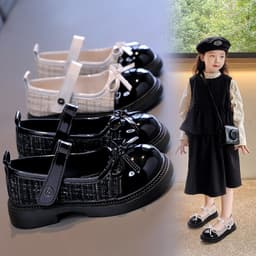 Giày búp bê da mềm cho bé gái đính nơ điệu đà .859 Alo Kids 2
