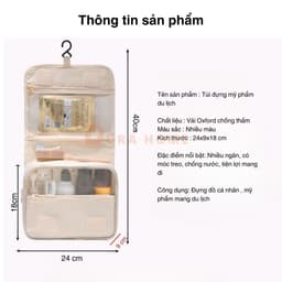 Túi Đựng Mỹ Phẩm Du Lịch Có Móc Treo, Có Thể Gấp Gọn, Nhiều Ngăn, Chứa Được Nhiều Đồ Dùng Cá Nhân Và Mỹ Phẩm 7