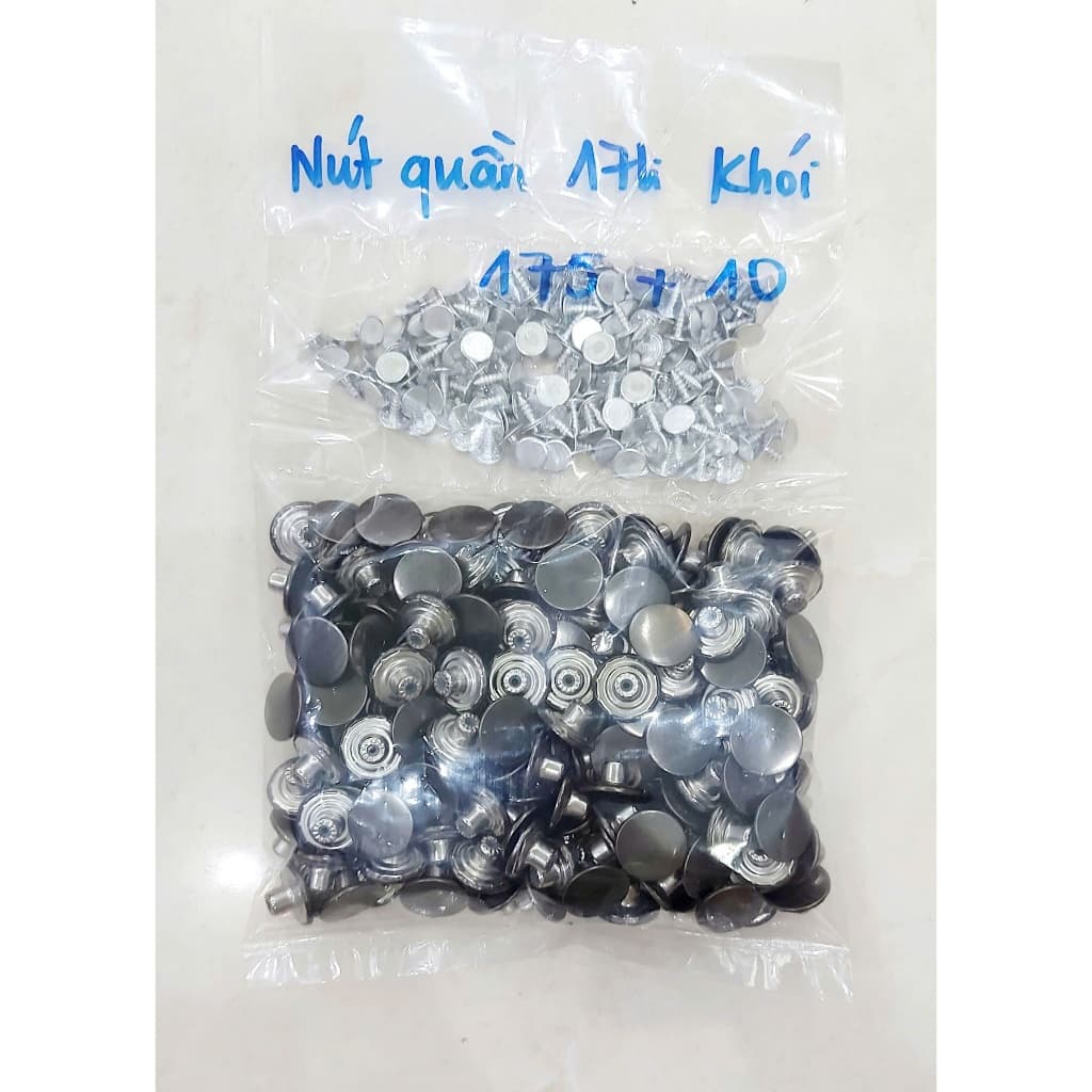 Nút đóng quần jean, nút quần jean quần bò (2 chi tiết) Cúc khuy gài 17mm Không gỉ sét Bịch 100 nút