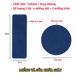 Miếng dán sửa chữa giày vải lông nhung. Miếng lót vá vết bị bục, bị rách (giày thể thao, giày vải) 5