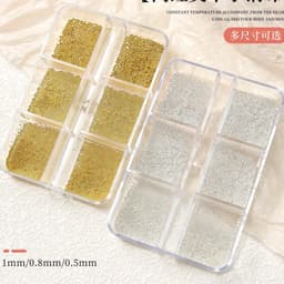 Khay bi vuông đính móng tay 6 size trang trí móng tay cho người Làm Nail 1