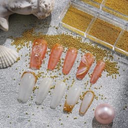 Khay bi vuông đính móng tay 6 size trang trí móng tay cho người Làm Nail 3