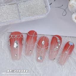 Khay bi vuông đính móng tay 6 size trang trí móng tay cho người Làm Nail 5