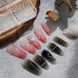 Khay bi vuông đính móng tay 6 size trang trí móng tay cho người Làm Nail 9