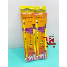 Hộp 12 Cây Viết Chì Gỗ HEIDI 2B Todo Suyo Tiêu Chuẩn Nhật Bản, 1 Đầu Viết, 1 Đầu Gôm, Vỏ Vàng Dạ Quang, Chất Lượng Tốt 2