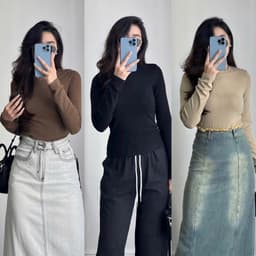 [Ảnh Thật - QCL1]  Áo Thun Nữ Dài Tay Cổ Tròn Ôm Dáng Basic Chất Cotton Mềm Mịn Co Giãn Chuẩn Tag JUNE Studio 9