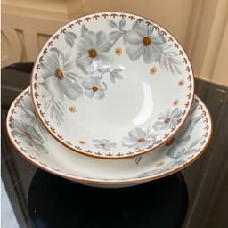 Bộ Tô Chén Đĩa Sứ 19 Món Họa Tiết Hoa Dừa Đựng Thực Phẩm Có Nắp Đậy Tặng 3 Thố Sứ 2
