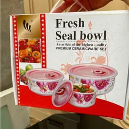 Bộ Tô Chén Đĩa Sứ 19 Món Họa Tiết Hoa Dừa Đựng Thực Phẩm Có Nắp Đậy Tặng 3 Thố Sứ 9