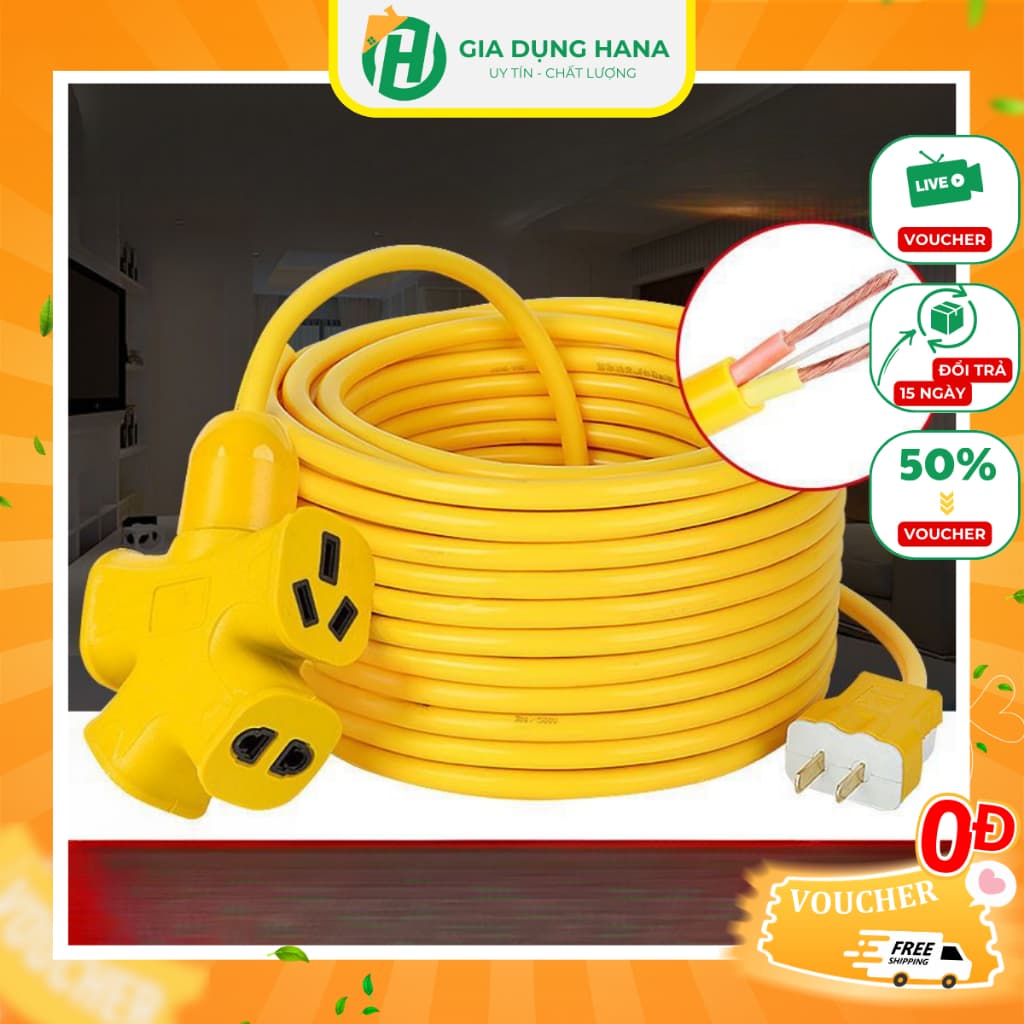 Cuộn Dây Điện Kèm Ổ Cắm Chịu Lực Cao Tiện Lợi Dài 30M Dây Cấp Nguồn 220V