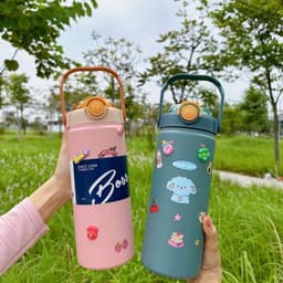Bình Giữ Nhiệt Boss 1200ml Lõi Inox 304 Có Quai Xách Kèm Ống Hút Tặng Chổi Cọ Bình Và Sticker Dán 3D 8