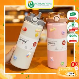 Bình Giữ Nhiệt Boss 1200ml Lõi Inox 304 Có Quai Xách Kèm Ống Hút Tặng Chổi Cọ Bình Và Sticker Dán 3D 1