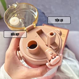 Bình Giữ Nhiệt Boss 1200ml Lõi Inox 304 Có Quai Xách Kèm Ống Hút Tặng Chổi Cọ Bình Và Sticker Dán 3D 3