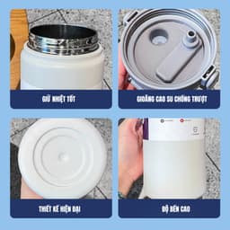 Bình Giữ Nhiệt Boss 1200ml Lõi Inox 304 Có Quai Xách Kèm Ống Hút Tặng Chổi Cọ Bình Và Sticker Dán 3D 4