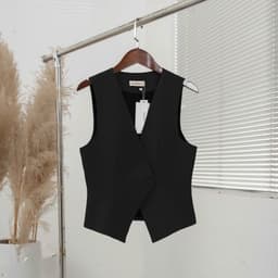 Set áo gile mix chân váy dáng dài 80cm kiểu dáng sang trọng lịch sự Evalover 6