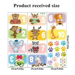 Decal dán tường, dán sàn nhà con thú, số cho bé trò chơi nhảy lò cò 5