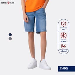 Quần Ngố Nam GENVIET Vải Bò Cao Cấp Trẻ Trung Quần Ngố Nam Dáng Col Đơn Giản Cá Tín 8578 1