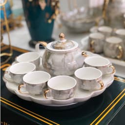 Bộ Ấm Chén Tử Sa Màu Vân Đá Đế Xoay 360 Độ Sang Trọng Độ Bền Cao 2