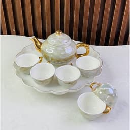 Bộ Ấm Chén Tử Sa Màu Vân Đá Đế Xoay 360 Độ Sang Trọng Độ Bền Cao 4