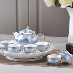 Bộ Ấm Chén Tử Sa Màu Vân Đá Đế Xoay 360 Độ Sang Trọng Độ Bền Cao 5