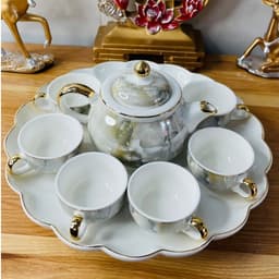 Bộ Ấm Chén Tử Sa Màu Vân Đá Đế Xoay 360 Độ Sang Trọng Độ Bền Cao 6