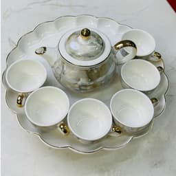 Bộ Ấm Chén Tử Sa Màu Vân Đá Đế Xoay 360 Độ Sang Trọng Độ Bền Cao 7