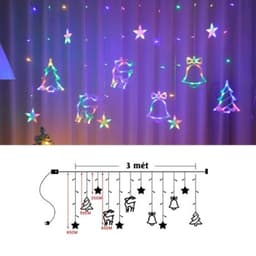 Đèn Rèm Noel trang trí giáng sinh,trang trí TẾT nhà cửa, đèn dây trang trí màu vàng và nhiều màu cực đẹp 4
